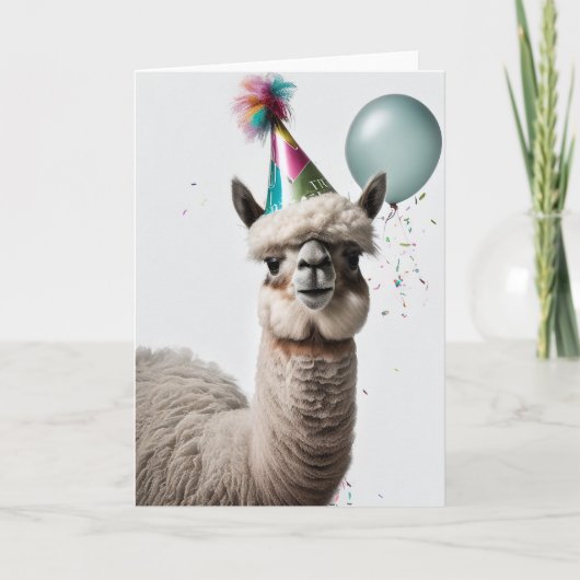 Alpaca Geburtstagsparty Faltkarte Dankeskarte (Vorderseite)