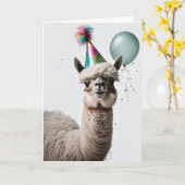 Alpaca Geburtstagsparty Grußkarte Karte (Gelbe Blume)