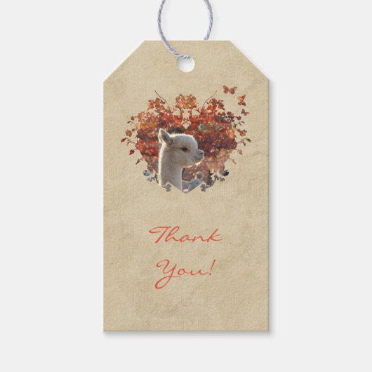 Alpaca Geschenktags Geschenkanhänger (Vorderseite)