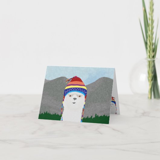 Alpaca Grußkarte Karte (Vorderseite)