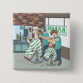 Alpaca-Haarschnitt Button (Vorderseite)