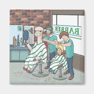 Alpaca-Haarschnitt Magnet