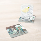 Alpaca-Haarschnitt Rechteckiger Pappuntersetzer (Vor Ort)