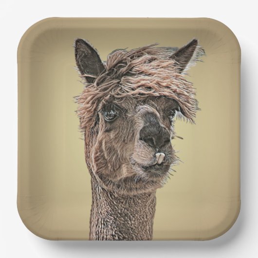 Alpaca Hello - Paper Plate Pappteller (Vorderseite)