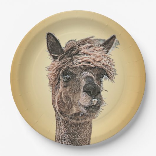 Alpaca Hello - Paper Plate Pappteller (Vorderseite)