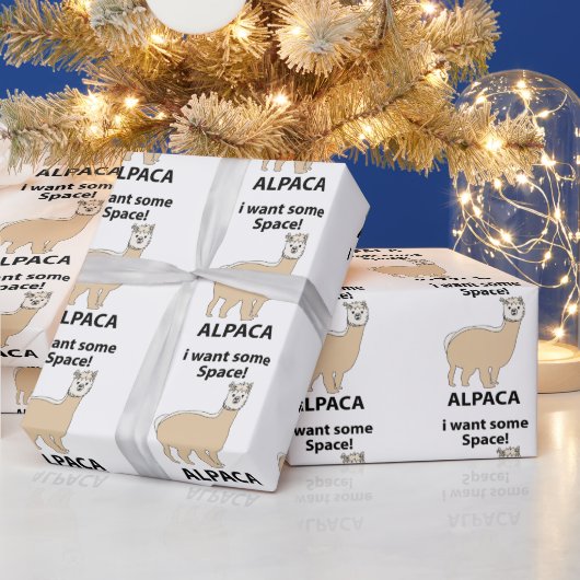 Alpaca Ich Wollte etwas Raum Funny Alpaca Geschenkpapier (Feiertage)
