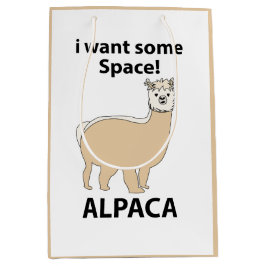 Alpaca Ich Wollte etwas Raum Funny Alpaca Mittlere Geschenktüte