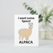 Alpaca Ich Wollte etwas Raum Funny Alpaca Postkarte (Stehend Vorderseite)