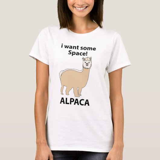 Alpaca Ich Wollte etwas Raum Funny Alpaca T-Shirt (Vorderseite)