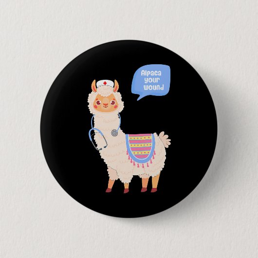 Alpaca Ihre Niedliche Llama-Wundversorgung Button (Vorderseite)