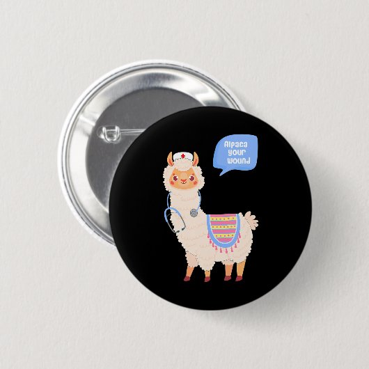 Alpaca Ihre Niedliche Llama-Wundversorgung Button (Vorne & Hinten)