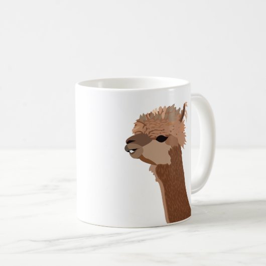 Alpaca Illustration Niedlich Kaffeetasse (VorderseiteRechts)