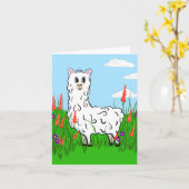 Alpaca im Lupinenfeld Karte (Gelbe Blume)
