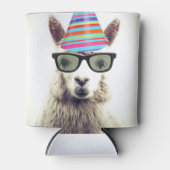 Alpaca in Brille und Party Hat Dosenkühler (Vorderseite)