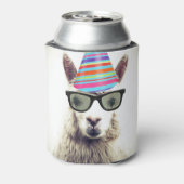 Alpaca in Brille und Party Hat Dosenkühler (Kanne Rückseite)