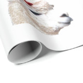 Alpaca in der Weihnachtsmannmütze Weihnachtswrappi Geschenkpapier (Rolleneckpunkt)