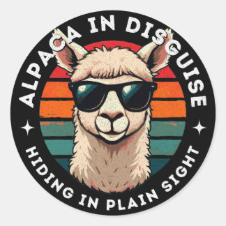 Alpaca in Disguise - Verstecken in Schlichter Sich Runder Aufkleber