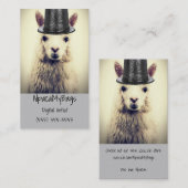 Alpaca in einem Tophat Visitenkarte (Vorne/Hinten)