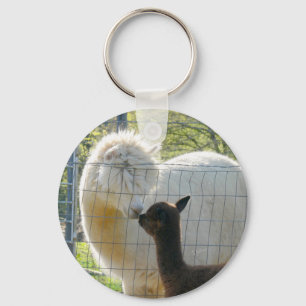 Alpaca Kiss Button Schlüsselanhänger
