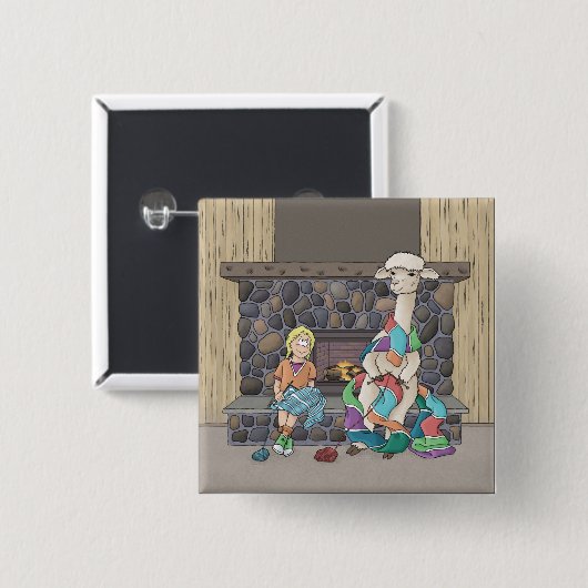 Alpaca Knitting Button (Vorne & Hinten)