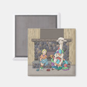 Alpaca Knitting Magnet (Vorderseite/Rückseite)