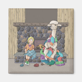 Alpaca Knitting Magnet