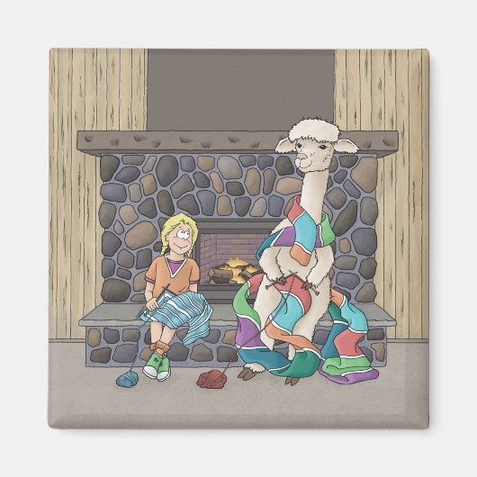 Alpaca Knitting Magnet (Vorne)