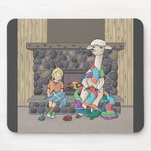 Alpaca Knitting Mousepad (Vorne)