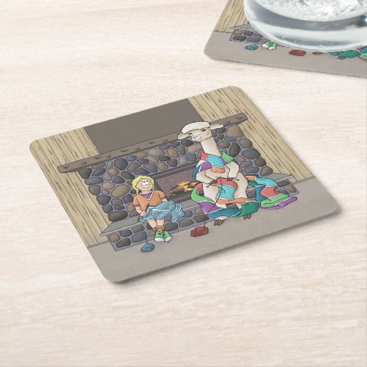 Alpaca Knitting Rechteckiger Pappuntersetzer (angewinkelt)