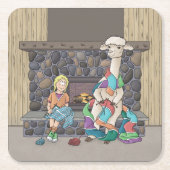 Alpaca Knitting Rechteckiger Pappuntersetzer (Vorderseite)