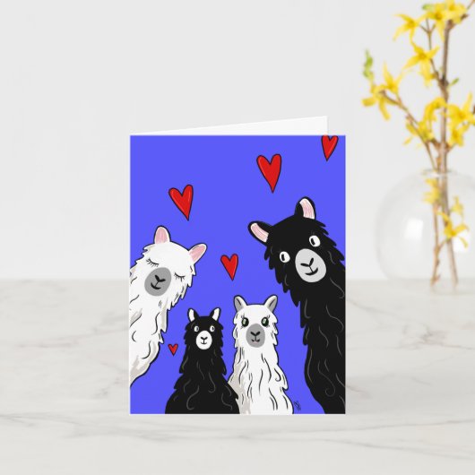 Alpaca-LIEBE Karte (Gelbe Blume)