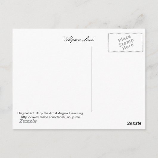 Alpaca-Liebe Postkarte (Rückseite)