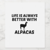 ALPACA LIFE IST BESSER WEINETIKETT (Einzelnes Label)
