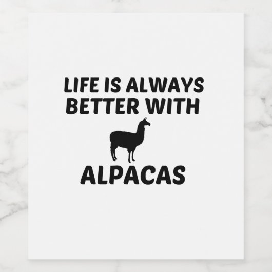 ALPACA LIFE IST BESSER WEINETIKETT (Einzelnes Label)