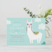 Alpaca Llama Birthday Baby Dusche Einladung (Stehend Vorderseite)