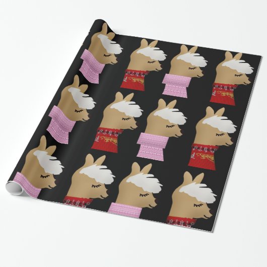 ALPACA LLAMA CHRISTMAS Wrapping Paper Geschenkpapier (Ungerollt)