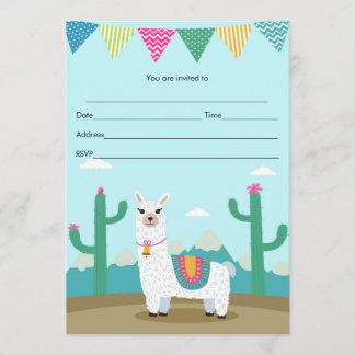 Alpaca llama Einladung Füllung im Kindergeburtstag