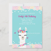 Alpaca Llama Face Kindergeburtstag Einladung (Vorderseite)