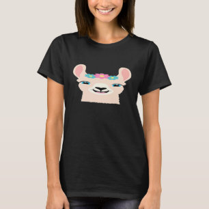 Alpaca Llama Floral Lover Niedlich Mama Girl T-Shirt