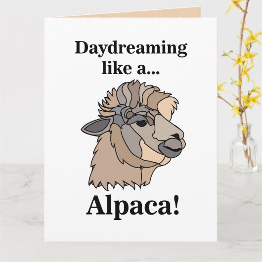 Alpaca Llama Funny Karte (Gelbe Blume)