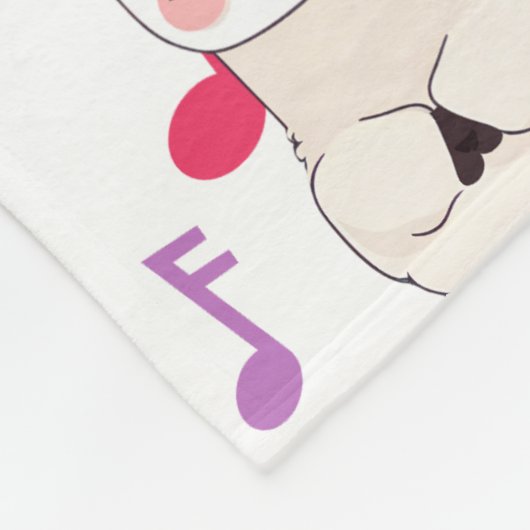 Alpaca Llama Musical Pattern Fleecedecke (Ecke)