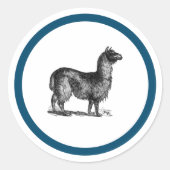 Alpaca Llama Niedlich Peru Landschaft Art Runder Aufkleber (Vorderseite)