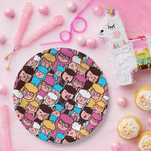Alpaca/Llama Papierplatte Pappteller (Party)