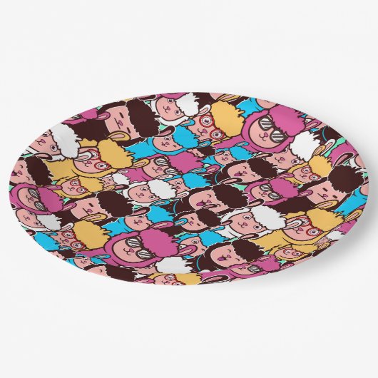 Alpaca/Llama Papierplatte Pappteller (Schrägansicht)