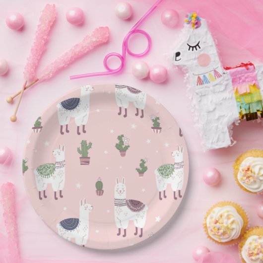 Alpaca/Llama Papierplatte Pappteller (Party)