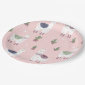 Alpaca/Llama Papierplatte Pappteller (Schrägansicht)