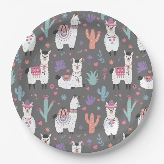 Alpaca/Llama Pappteller (Vorderseite)