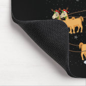 Alpaca Llama Santa Sleigh Flying Funny Magical Chr Mousepad (Ecke)