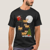 Alpaca Llama Santa Sleigh Flying Funny Magical Chr T-Shirt (Vorderseite)