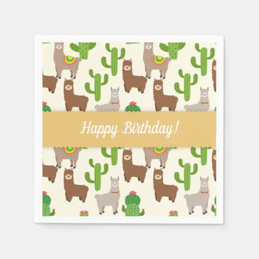 Alpaca/Llama Serviette (Vorderseite)